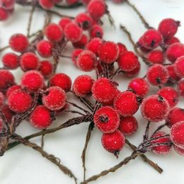 Kerstversiering (10 stks/pak) 4 7 cm Berry Bloem Bundel Kristal Imitatie Fruit Kerstboom Decoratie Bruiloft Krans