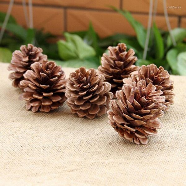 Decoraciones navideñas, 10 Uds., adornos de conos de pino, adorno de árbol de Navidad, decoración de regalo