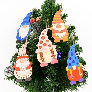 Décorations de noël 10 pièces/ensemble pendentifs en bois arbre de noël ornements suspendus bricolage bois artisanat pour la maison 2023 an DecorChristmas