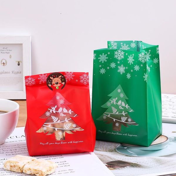 Décorations de noël 10 pièces flocon de neige arbre cadeau sacs joyeux cuisson emballage sac bonbons boîtes noël pour la maison 2021 Navidad