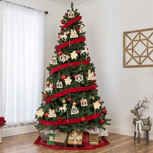 Kerstdecoraties 10 stks Ongevoelde Hangers geen Burrs Wood Xmas Ambience Festival Ornamenten Holiday Gift Creative Pendant Party Supplies