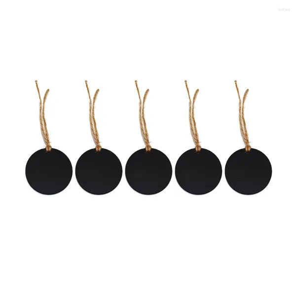Décorations de Noël 10pcs en bois décoratif hangtag double face tableau noir swing tag bénédiction message rond noir