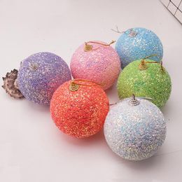 Décorations de noël 11 couleurs 8cm arbre suspendu boules de mousse brillantes ornements année maison garden party pendentif cadeau