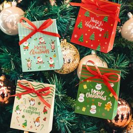 Décorations de Noël 12/24pcs Boîte à bonbons Joyeux Père Noël Coffret cadeau Calendrier de compte à rebours Emballage de fête Fournitures décoratives