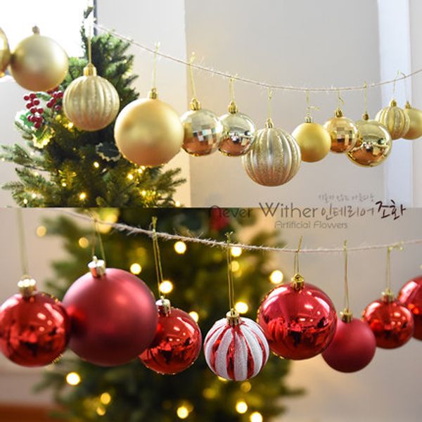 Décorations de Noël 12 boules de Noël peintes 6cm8cm boule lumineuse décoration d'arbre