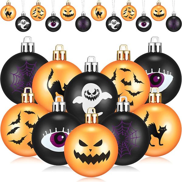 Decoraciones navideñas Paquete de 12 Colgantes de decoración de Halloween Casa encantada Bar temático KTV Mall Imp Bat Balls Suministros 230905