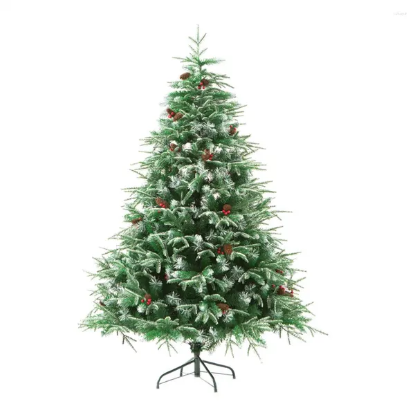 Decoraciones navideñas Árbol artificial de 120/150 cm, pino de abeto fácil de montar con soporte de Metal, abeto con bisagras de primera calidad, completo