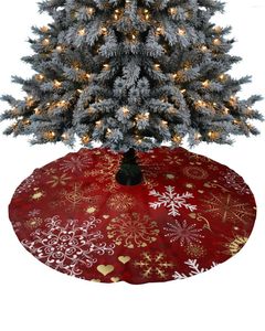 Décorations de Noël 122 cm jupe d'arbre en peluche courte texture flocon de neige arbres de Noël tapis tapis ornements fête à la maison