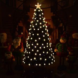 Décorations de Noël 123 mètres LED éclairage fibre optique arbre de luxe lumière chaude Noël artificiel pour la maison Navidad cadeau 231113