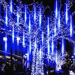 Décorations de Noël 1234 ensembles de LED pluie de météores guirlandes lumineuses de vacances étanche fée jardin décoration rue extérieure 231121