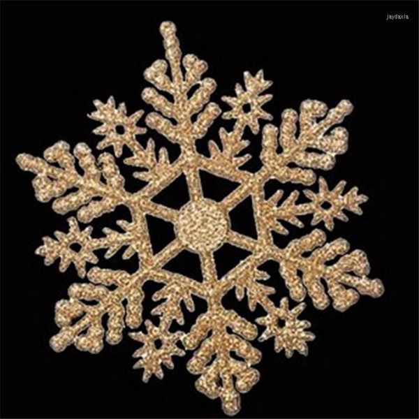 Décorations De Noël 12pcs 10cm Flocon De Neige Décoration D'arbre Simulation En Plastique Fournitures Pendentif