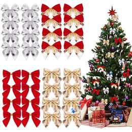 Decorações de Natal 12pcs 5cm Arco Árvore de Natal Pingente Ornamento para Decoração de Casa Navidad Ano Festa 2024 DIY Acessórios de Presente 231114