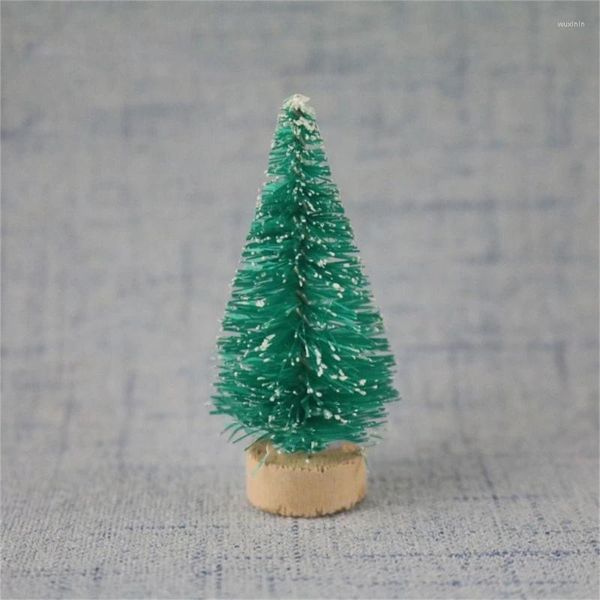 Decoraciones navideñas, 12 Uds., árbol en miniatura Artificial, figuritas decorativas para el hogar, manualidades