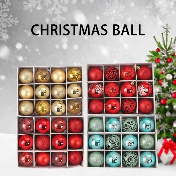 Décorations de Noël 12pcs Boules de Noël attrayantes conception de lonyard Baubles exquises Anti-crack suspendus