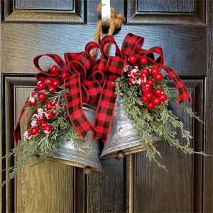 Decoraciones navideñas 12 unids Decoración de campana de Navidad para la puerta del hogar Adorno de árbol de Navidad Colgante Año Regalo de Navidad Adornos de Navidad 220921