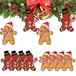 Décorations de Noël 12pcs Homme de porte Gingerbread Homme de porte portable Santa Claus Pentures Pendants Ornements pour arbre