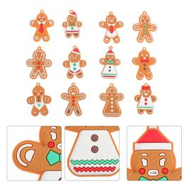 Décorations de Noël 12 pcs Gingerbread Man Ornements Arbre Suspendu Décor