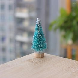 Décorations de Noël 12pcs mini arbre ornement petit pin artificiel sisal neige paysage arbres de noël table Navidad décor cadeaux