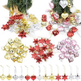 Kerstdecoraties 12 stks Plastic hartster Ornament voor Christams Tree Red Gold Silver Balls Kerstmis ATION NIEUW JAAR Y2209