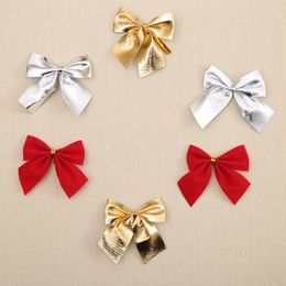 Décorations de Noël 12pcs Jolie Bow Glitter Ornements Arbre de Noël Décoration Festival Party Home Bowknots Bauble 2023 Année