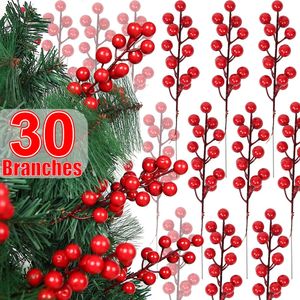 Kerstversiering 130 takken met 14 koppen Kunstbessen Tak Bloemen Boeket Rode hulstbes Meeldradenplanten Feest Woondecoratie 231030