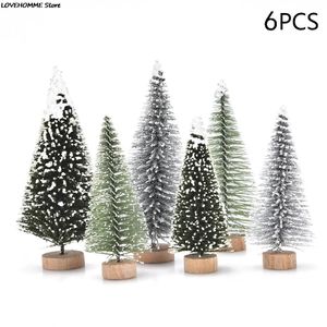 Décorations de Noël 136 pcs arbre miniature petit sisal artificiel neige paysage architecture arbres pour artisanat décor de table 231113