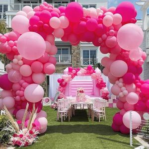 Kerstdecoraties 138pcset Pink Ballon Garland Arch Kit Rose Red Latex Air Ballonnen Baby Shower Meisje Verjaardagsfeestje Bruiloft Decoraties Levering 221201