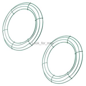 Kerstdecoraties 14 inch draadkrans frame metalen ronde krans vorm maken ringen groen voor kerstfeest huisdecoratie doe-het-zelf pakket van 2 HKD230921