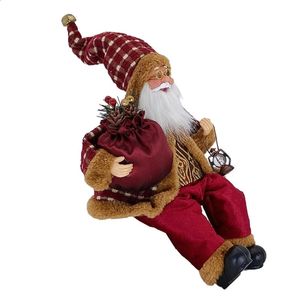 Décorations de Noël 14 '' Assis Santa Claus Figurines Figurines suspendues Ornements d'arbre de Noël Pouett Toy Collectible Drop Ship 231109