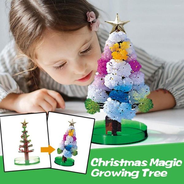 Decoraciones navideñas 14CM árbol mágico en crecimiento Diy divertido juguete de regalo de Navidad para adultos niños fiesta en casa accesorios de decoración de fiesta Mini