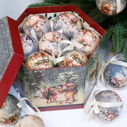 Décorations de Noël 14 pièces 7.5cm boules d'arbre de noël pendentif ornements suspendus boule en plastique décorations maison vacances Navidad année décor cadeau 231006