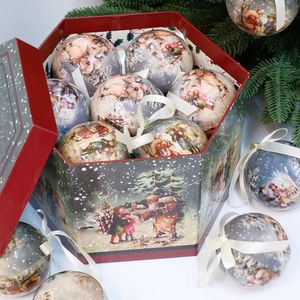 Décorations de Noël 14 pièces 7.5 cm boules d'arbre de noël pendentif ornements boule suspendue décorations en plastique maison vacances Navidad année décor cadeau 231010