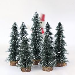 Décorations de Noël 15-30cm Arbre miniature Petit artificiel Sisal Neige Paysage Architecture Arbres pour l'artisanat Décor de table