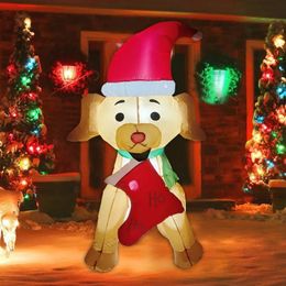 Decoraciones navideñas 150 cm Calcetines para cachorros Muñeca inflable Luz nocturna Juguete inflable de Navidad Jardín al aire libre Decoraciones navideñas para el hogar Fiesta de Navidad 230927