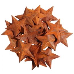 Decoraciones navideñas 150 piezas 45 cm estrellas oxidadas granero miniatura adornos de árbol oxidados bricolaje mini forma de metal vintage colgante 231025