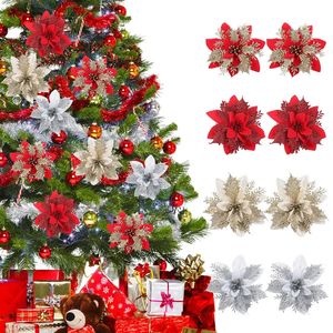 Kerstversieringen 1510pcs Glitter Kunstbloemen Vrolijke Kerstversieringen Kerstboomversieringen voor Huis Jaar Bruiloft Decor 231113