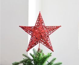 Décorations de noël 15 cm/20 cm/25 cm décoration arbre haut fer étoile scintillant ornements suspendus pour accessoires de bricolage