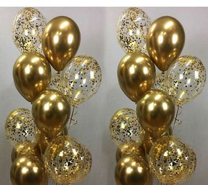 Décorations de Noël 15pcs Métal Chrome Or Argent Ballons Confettis Ensemble Rose Fête D'anniversaire De Mariage Année Décor Hélium Globos 220829