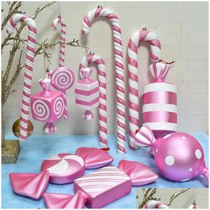 Kerstdecoraties 16 43cm roze ornament Dance Performance Cane Candy Props P oraphic Wedding Tree hanger 231018 Drop Home Forge dhaso