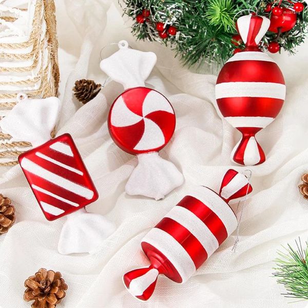 Decoraciones navideñas 16 cm Decoración PVC Pintado Caramelo Colgante Árbol se puede utilizar para Po Props Party