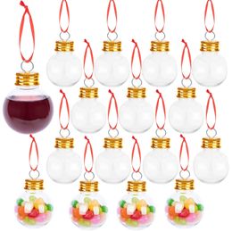 Décorations de Noël 16 PC 50 ML ampoule décoration de Noël boule bouteille d'eau alcool rempli ornements d'arbre de Noël ampoules de jus bouteille d'eau décor de fête 231101