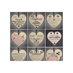 Kerstdecoraties 16Styles Houten Hangende hart Plaque Leuke Valentijnsdag Geschenkteken Huwelijksfeest Boom Ornament Paar SN3168 DHSGC