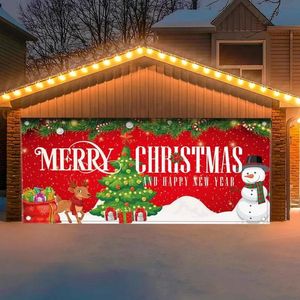 Decoraciones navideñas 185X400 cm Banner navideño para puerta de garaje Puerta de garaje de Papá Noel Decoración navideña Navidad Navidad 2024 Año 231030