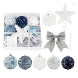 Décorations de Noël 18pcs / Set Boules avec des sommets d'arbres en plastique incassable Boules Ornement Pendentif Année