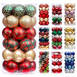 Décorations de Noël 1box Boules Ornements d'arbre Boule de Noël Pendentifs suspendus Home Party Decor Année Cadeau Noel Navidad 231018 Drop Deliv Dhq1O