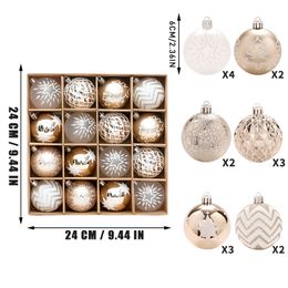 Kerstversiering 1 Doos Gemengde Bal Ornament Wit Goud Kerstboom Opknoping Snuisterij Hangers Voor Thuis Navidad Noel 230919