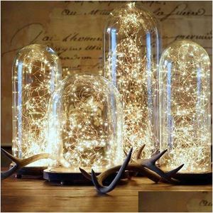 Décorations de Noël 1M 2M 5M 10M Fil de cuivre LED String Lights pour la maison Année Décoration Navidad Drop Livraison Jardin Fête Festive Dhabk