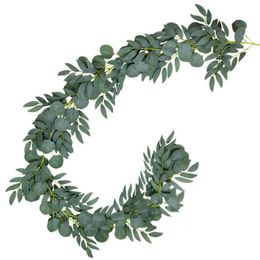 Décorations de Noël 1M 2M Eucalyptus Fleurs artificielles Guirlande pour mariage Accueil Chambre Décoration Jardin Arch DIY Faux Plante Lvy Vine 231122
