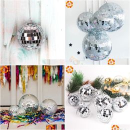 Décorations de Noël 1pack 3060mm Boule Arbre de Noël Suspendus Ornements Miroir Verre Disco Pendentifs Bauble Home Party Décoration Y201020 Otabq