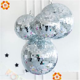 Decoraciones navideñas 1 paquete 3060 mm bola árbol de Navidad adornos colgantes espejo cristal discoteca colgantes chuchería decoración del partido en casa Y201020 D DH2PZ